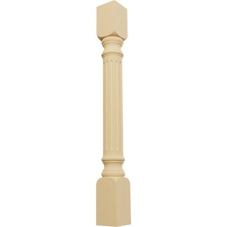 EKENA MILLWORK 3 3/4"W x 3 3/4"D x 35 1/2"H Richmond Fluted Cabinet Column, Alder COL03X03X35RIAL